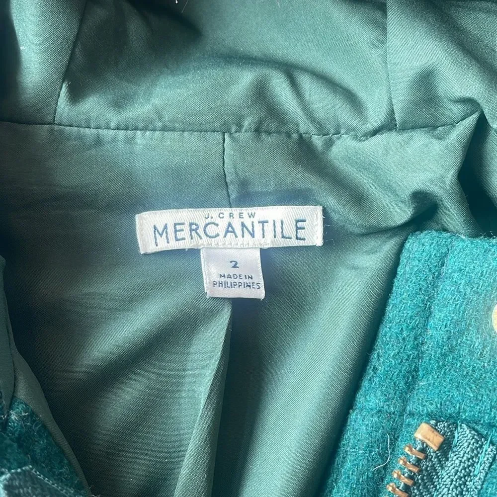 J.Crew Mercantile Vail Parka, hunters green, Size 2